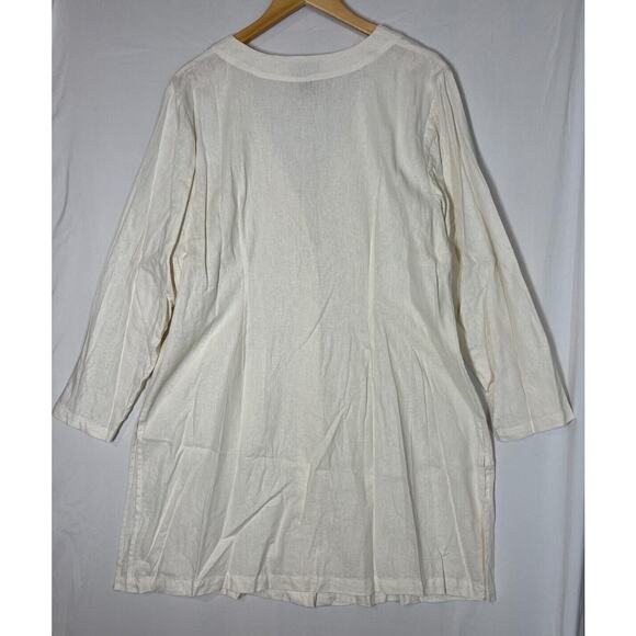 Midnight Velvet Linen Blend Tunic Top Womens Size 16W Lagenlook Minimalist Basic - Picture 6 of 12
